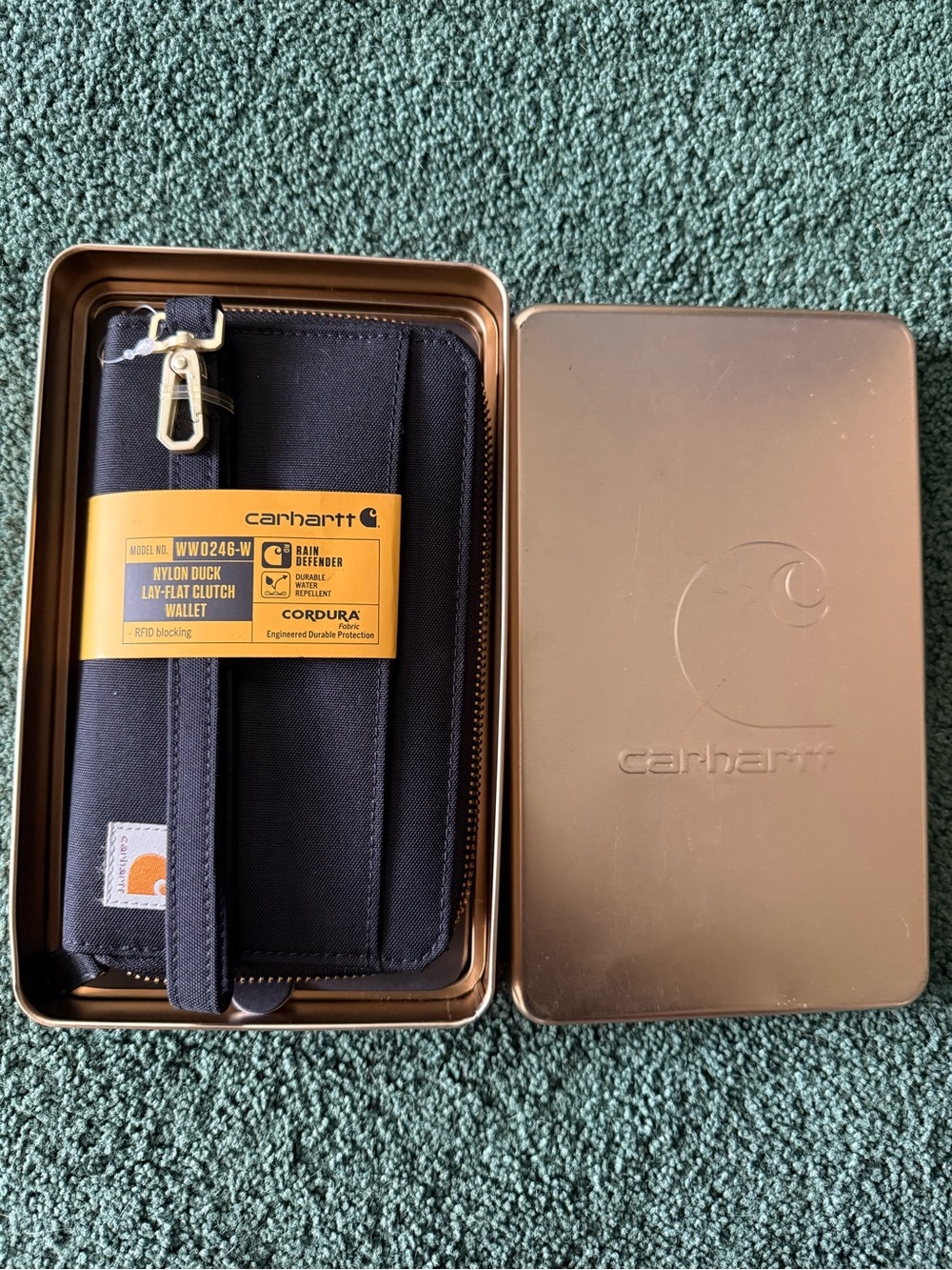 Carhartt Black Nylon Duck Lay-Flat Clutch Wallet